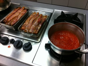 loaf and sauce 300x224 Ma...MEATLOAF!!  I never know what shes doing?