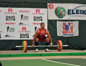 DSC00543 300x229 Mas looking calm and collected and putting his oly skills to work, singlet and all!
